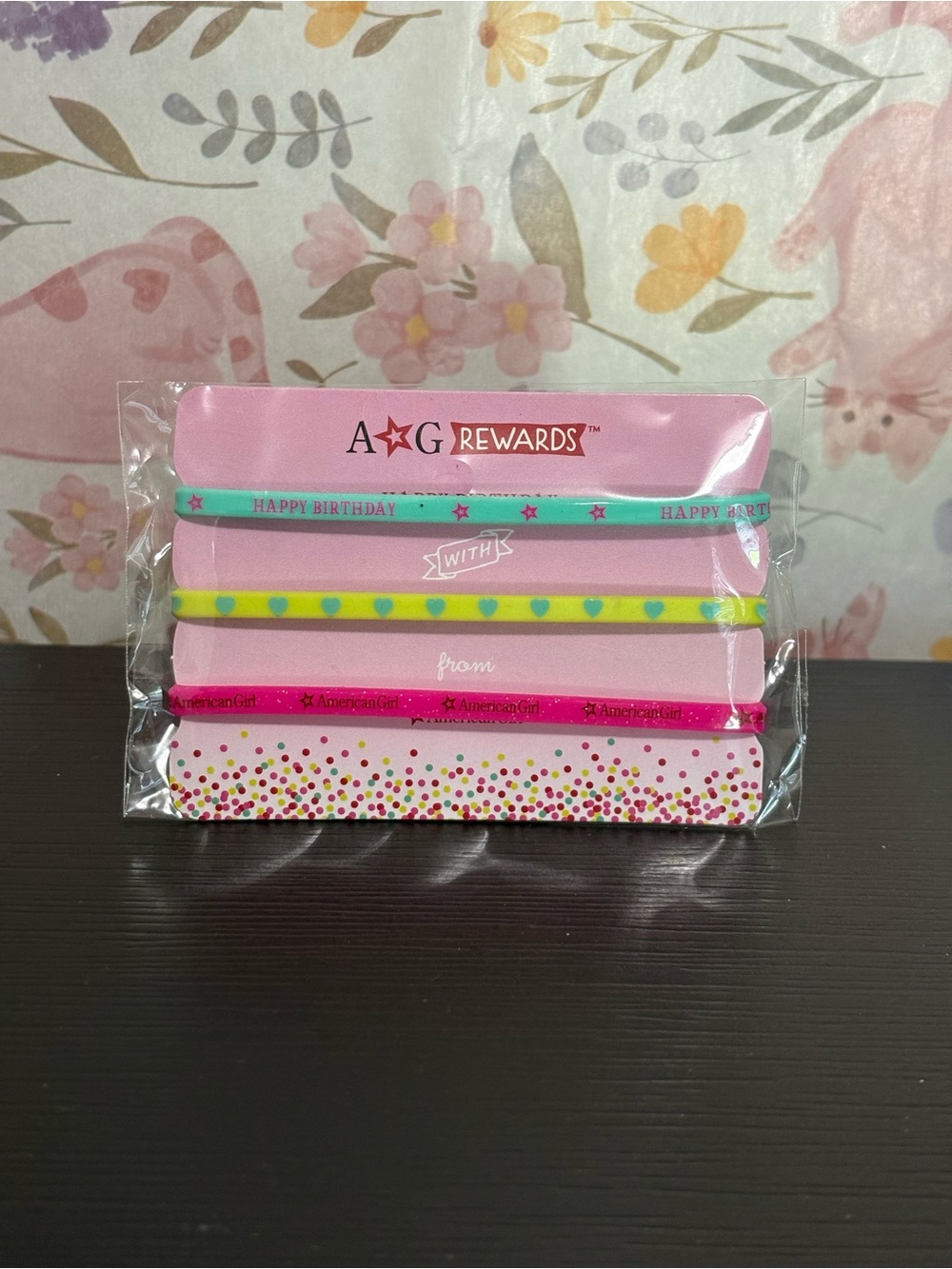 American Girl Berry AG Rewards Pink Birthday Bracelet Set for Kids. New.